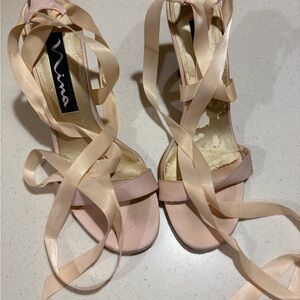 Vintage “Nina” 03 ballerina ribbon tied heels
